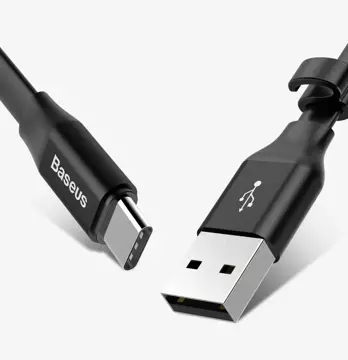 Baseus Nimble Flachkabel USB / USB-C Kabel mit Halter 2A 0.23M schwarz (CATMBJ-01)