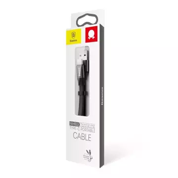 Baseus Nimble Flachkabel USB / USB-C Kabel mit Halter 2A 0.23M schwarz (CATMBJ-01)