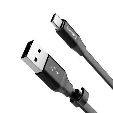 Baseus Nimble Flachkabel USB / USB-C Kabel mit Halter 2A 0.23M schwarz (CATMBJ-01)