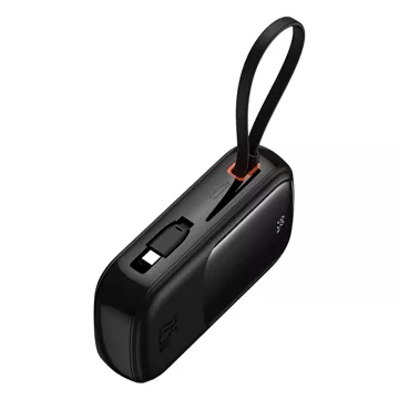 Baseus Qpow Pro 20000 mAh 22,5 W Powerbank mit integriertem USB-C-Kabel und Display – Schwarz