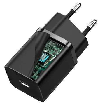 Baseus Super Si USB-C Type C PD Power Delivery 30 W Netzteil in Schwarz