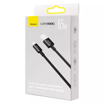 Baseus Superior Series SUPERVOOC USB-A auf USB-C Kabel 65W 1m schwarz