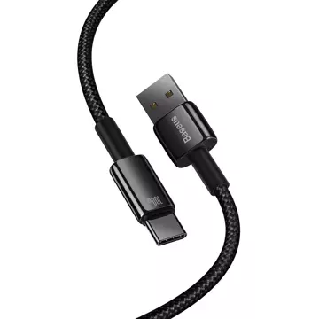 Baseus Tungsten Gold Kabel USB-A - USB-C 480Mb/s 100W 1m schwarz (CAWJ000001)