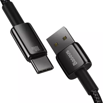 Baseus Tungsten Gold Kabel USB-A - USB-C 480Mb/s 100W 2m schwarz (CAWJ000101)