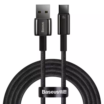 Baseus Tungsten Gold Kabel USB-A - USB-C 480Mb/s 100W 2m schwarz (CAWJ000101)