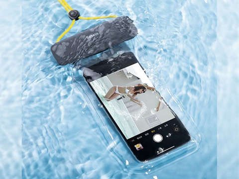 Baseus Wasserdichte Hülle für das Telefon 7.2 '' IPX8 Schwarz und Gelb