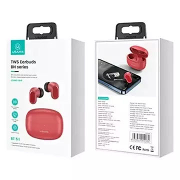 Bluetooth 5.1 Kopfhörer USAMS TWS BH Serie kabellos rot/rot BHUBH03