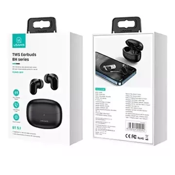 Bluetooth 5.1 Kopfhörer USAMS TWS BH Serie kabellos schwarz/schwarz BHUBH01