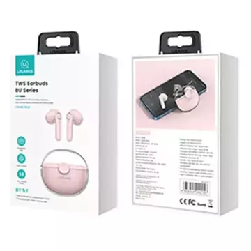 Bluetooth 5.1-Kopfhörer USAMS TWS BU-Serie kabellos pink/pink BHUBU04