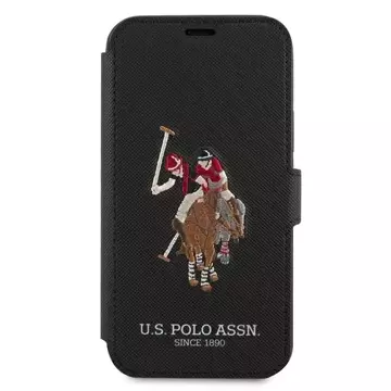 Buch-Handyhülle aus der US Polo-Stickerei-Kollektion iPhone 12/12 Pro 6,1" Schwarz Schwarz