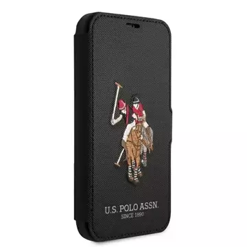 Buch-Handyhülle aus der US Polo-Stickerei-Kollektion iPhone 12/12 Pro 6,1" Schwarz Schwarz