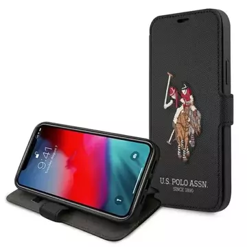 Buch-Handyhülle aus der US Polo-Stickerei-Kollektion iPhone 12/12 Pro 6,1" Schwarz Schwarz