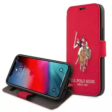 Buch-Handyhülle aus der US Polo-Stickerei-Kollektion iPhone 12/12 Pro 6,1" rot/ed