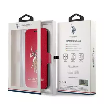 Buch-Handyhülle aus der US Polo-Stickerei-Kollektion iPhone 12/12 Pro 6,1" rot/ed