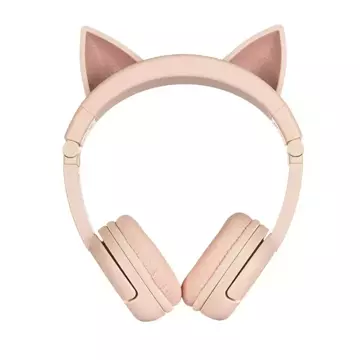 BuddyPhones Play Ears Plus Katzen-Funkkopfhörer für Kinder (Rosa)