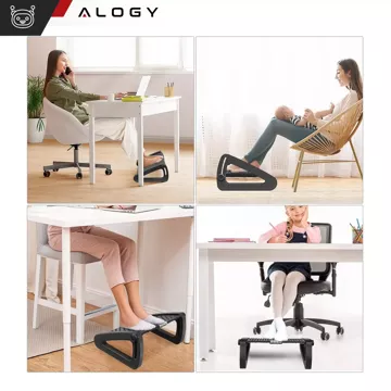 Büro-Fußstütze, Fußstütze, Beine für Arbeit, Büro, Fußmassage, verstellbare Höhenverstellung, Alogy, Schwarz