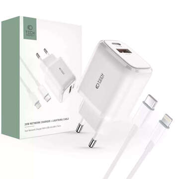 C20W 2-PORT NETZWERKLADEGERÄT PD20W/QC3.0 LIGHTNING KABEL WEISS