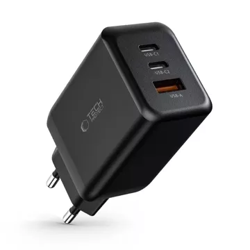 C65W 3-PORT-Netzwerkladegerät PD65W/QC3.0 2-Port USB-C 1 Port USB-A Schwarz