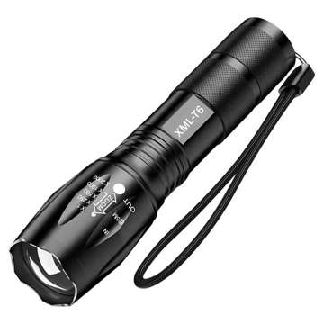 CREE-XML-T6 LED Taktische Taschenlampe Military Handheld Alogy Wasserdichter Zoom Ultra helles Licht schwarz