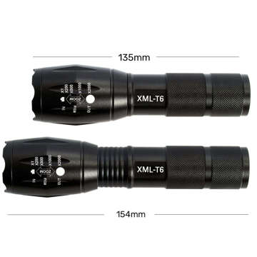 CREE-XML-T6 LED Taktische Taschenlampe Military Handheld Alogy Wasserdichter Zoom Ultra helles Licht schwarz