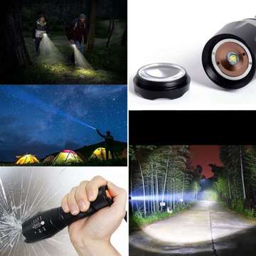 CREE-XML-T6 LED Taktische Taschenlampe Military Handheld Alogy Wasserdichter Zoom Ultra helles Licht schwarz