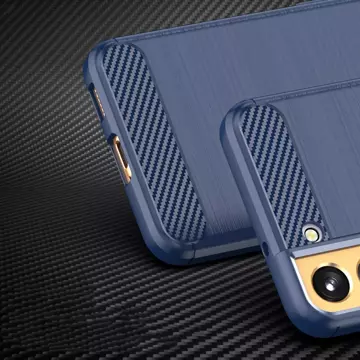 Carbon Phone Case für Samsung Galaxy S23 Plus flexible Silikon-Carbon-Hülle blau