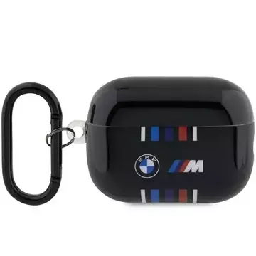 Case BMW BMAP222SWTK für AirPods Pro 2 Gen Cover Schwarz/Schwarz Mehrere farbige Linien