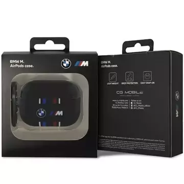 Case BMW BMAP222SWTK für AirPods Pro 2 Gen Cover Schwarz/Schwarz Mehrere farbige Linien