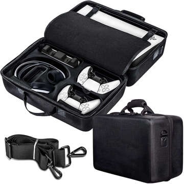 Case Case Koffer Tasche für Playstation 5 PS5 Konsole Case Dual Alogy Ladedock Schwarz Weiß