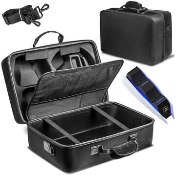 Case Case Koffer Tasche für Playstation 5 PS5 Konsole Case Dual Alogy Ladedock Schwarz Weiß