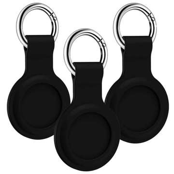 Case x3 Silikon Alogy Schlüsselanhänger mit Karabiner für Apple AirTag Black