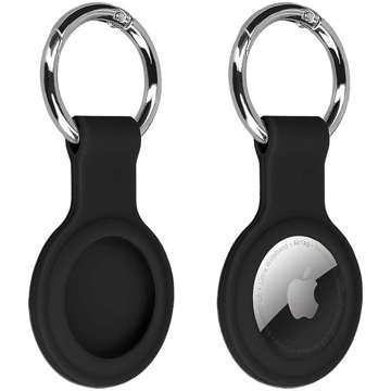 Case x3 Silikon Alogy Schlüsselanhänger mit Karabiner für Apple AirTag Black