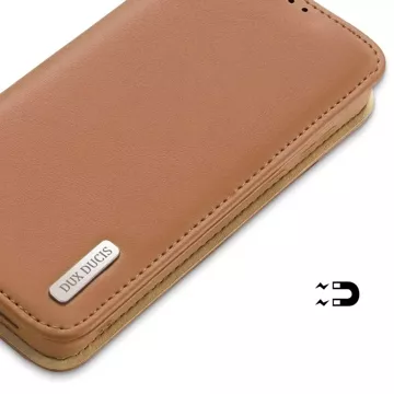 DUX DUCIS Hivo Hülle - Leder-Brieftaschenhülle für Samsung Galaxy S24 Ultra braun