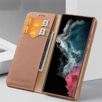 DUX DUCIS Hivo Hülle - Leder-Brieftaschenhülle für Samsung Galaxy S24 braun