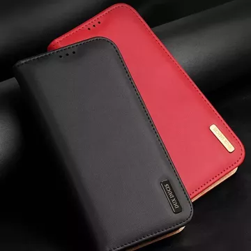 DUX DUCIS Hivo Hülle - Leder-Brieftaschenhülle für Samsung Galaxy S24 rot