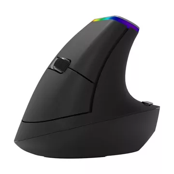 Delux M618C 2,4 G 1600 DPI RGB kabellose vertikale Maus (schwarz)