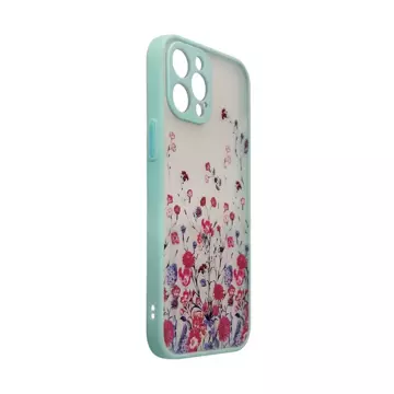 Design Case für iPhone 12 Flower Case hellblau