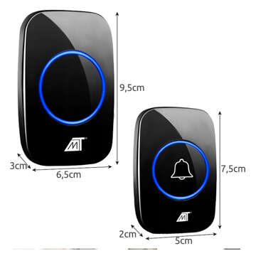 Drahtlose Türklingel, Tor, Tor, wasserdicht, IP44, für den Außenbereich, 300 m, 21803, Schwarz