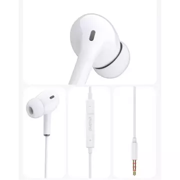 Dudao In-Ear-Kopfhörer Headset mit Fernbedienung und Mikrofon 3,5 mm Miniklinke weiß (X14 weiß)