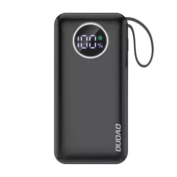 Dudao Powerbank 10000mAh 1xUSB-A / 1xUSB-C 22,5W mit integriertem Kabel 1xLightning / 1xUSB-C schwarz (K15sB)