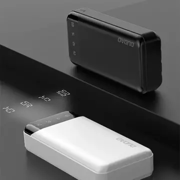 Dudao geräumige Powerbank mit 3 eingebauten Kabeln 20000mAh USB Type C Micro USB Lightning schwarz (Dudao K6Pro)