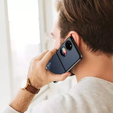 Dux Ducis Fino Hülle mit Nylonmaterial bezogen Huawei P50 Pocket blau