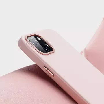 Dux Ducis Grit Ledertasche für iPhone 14 Elegante PU-Lederhülle (MagSafe-kompatibel) Rosa