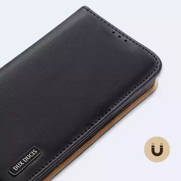 Dux Ducis Hivo Leather Flip Cover Echtes Leder Wallet für Karten und Dokumente iPhone 14 Schwarz