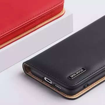 Dux Ducis Hivo Leather Flip Cover Echtleder Geldbörse für Karten und Dokumente Samsung Galaxy S22 (S22 Plus) Blau