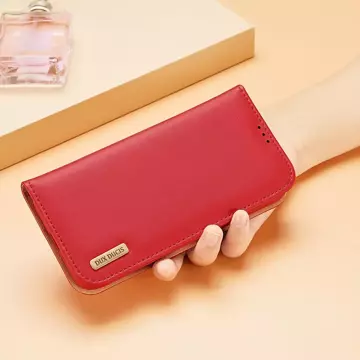 Dux Ducis Hivo Leather Flip Cover Echtleder Geldbörse für Karten und Dokumente Samsung Galaxy S22 (S22 Plus) rot