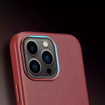 Dux Ducis Naples Hülle für iPhone 13 Pro Lederhülle (MagSafe kompatibel) rot