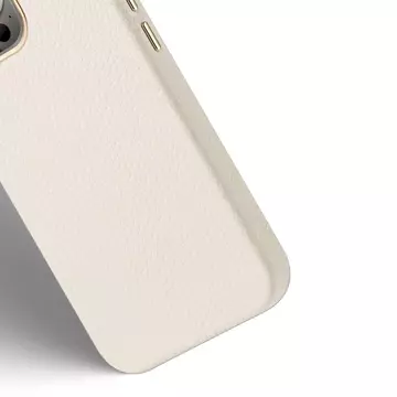 Dux Ducis Roma Ledertasche für iPhone 13 Pro elegante Hülle aus echtem Leder weiß