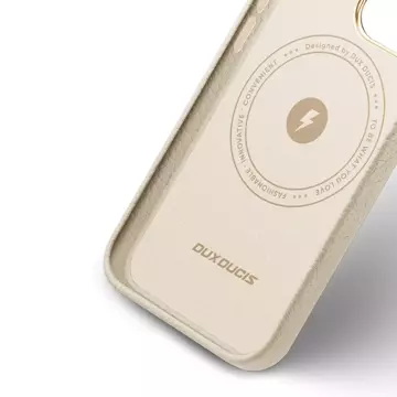 Dux Ducis Roma Ledertasche für iPhone 13 Pro elegante Hülle aus echtem Leder weiß