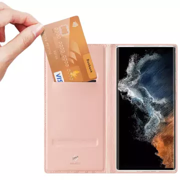 Dux Ducis Skin Pro Schutzhülle für Samsung Galaxy S23 Ultra Flip Card Wallet Stand Pink